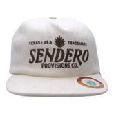 Sendero Provisions Co. LOGO HAT-felt Cream; Adjustable Snapback Hat with Embroidered front, One Size  - Structured 5-Panel Trucker Hat for Men & Women